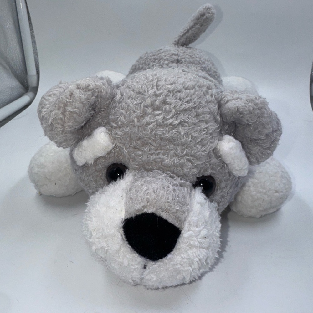Spark Create Imagine Grey White Schnauzer Puppy Dog Plush 10" Stuffed Animal Toy